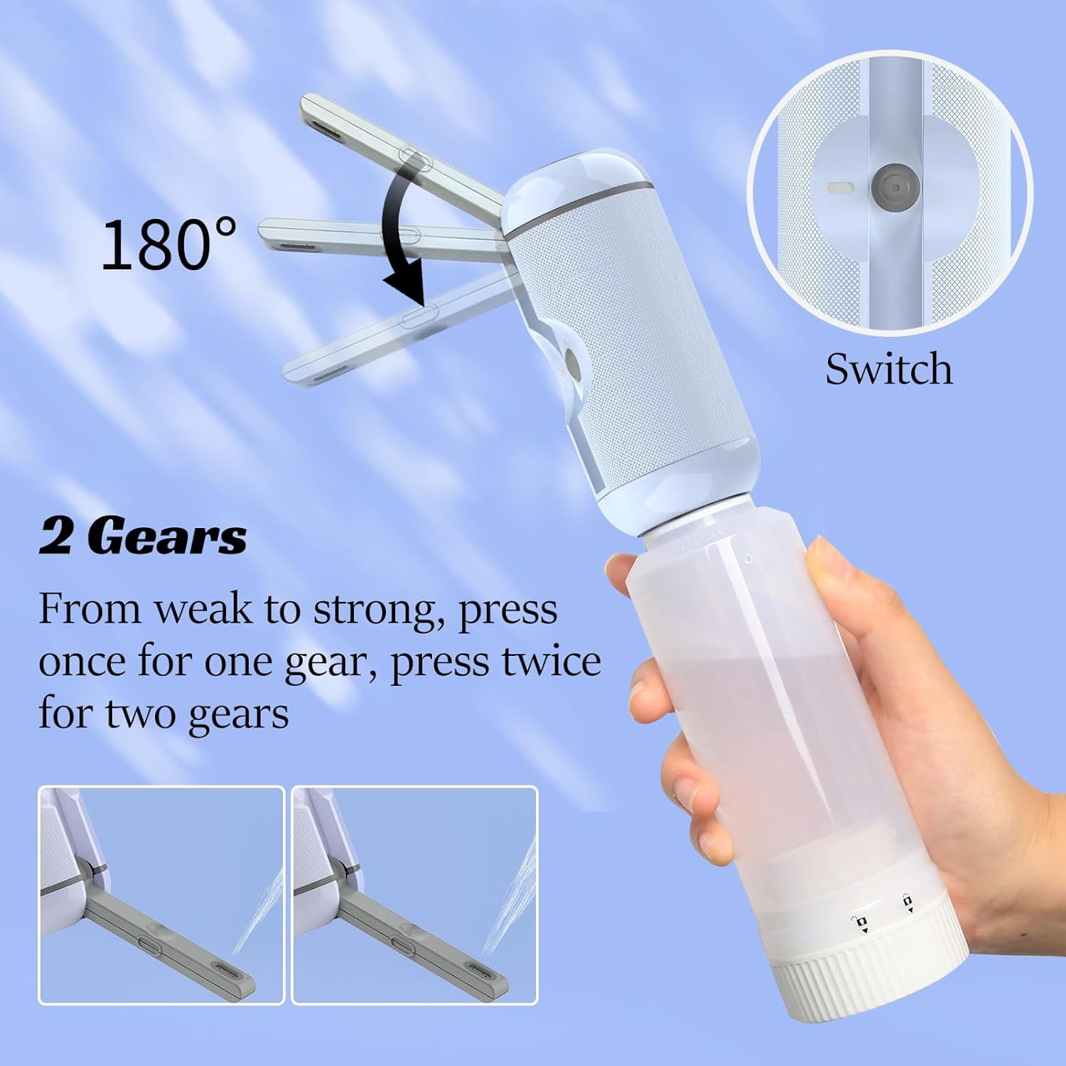 Portable Bidet for Travel, VITCOCO Rechargeable Travel Bidet Handheld Sprayer, Waterproof High Pressure Bidet for Personal Hygiene Cleaning, Soothing Postpartum Care(White)
