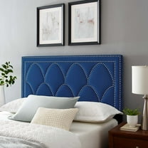 Modway Greta Performance Velvet Twin Headboard in Navy