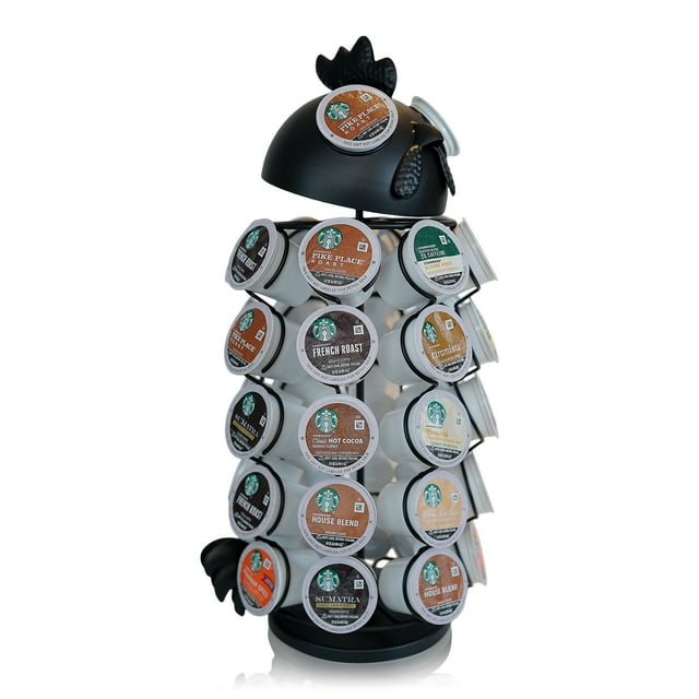 Made Easy Kit Carousel Coffee Pod Holder, Compatible with Keurig K-Pods K-Cups, Countertop Rack Storage Organizer, Metal Home and Kitchen Decor, Capsule Café Station Bar