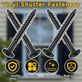 thumbnail image 6 of Vinyl Shutter Fasteners for Window Outside, Plastic Shutter Screws Exterior Window Shutter Pin Pegs 26PCS, 6 of 7