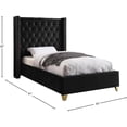 thumbnail image 5 of Meridian Furniture Barolo Black Velvet Twin Bed, 5 of 5