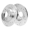 thumbnail image 4 of Detroit Axle - Rear Brake Rotors for Volkswagen Jetta Beetle Golf SportWagen Audi A3, Drilled and Slotted Disc Brake Rotors Replacement : 9.96" inch Rotor, 4 of 8