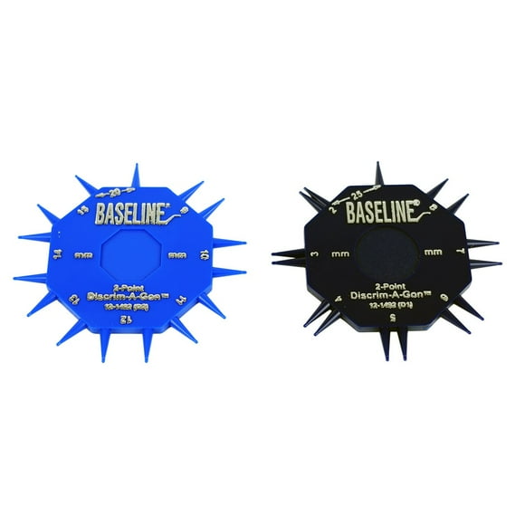 Baseline 2-Point Discrim-A-Gon 2 Disc Set for Sensory Evaluation, Physical Therapy, Rehabilitation, Recovery Professional Evaluation with Plastic Tips