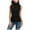 Black, variant on Women Casual Turtleneck Tops High Neck Sleeveless Solid Color Slim Fitted Blouse Tee, Black M