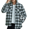 thumbnail image 3 of Feancey Men's Big and Tall Fleece Lined Flannel Jackets Fashion Hooded Sherpa Warm Winter Coats Plaid Casual Button Down Hoodie Jacket with Pockets Black XXL, 3 of 7
