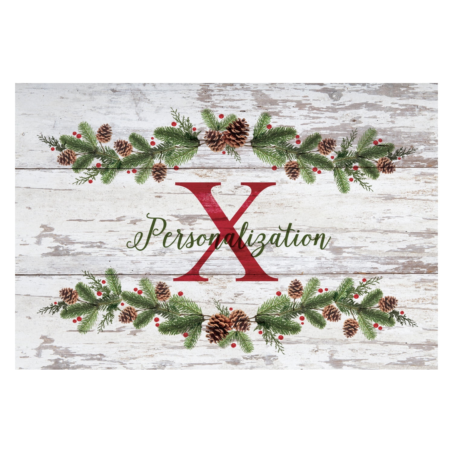 Christmas Pine Personalized Doormat