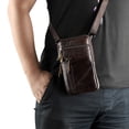thumbnail image 5 of Dazone Men's Faux Genuine Leather Crossbody Fanny Pack, Phone Pouch Shoulder Bag Waist Belt Travel Hip Bag(Brown), 5 of 8