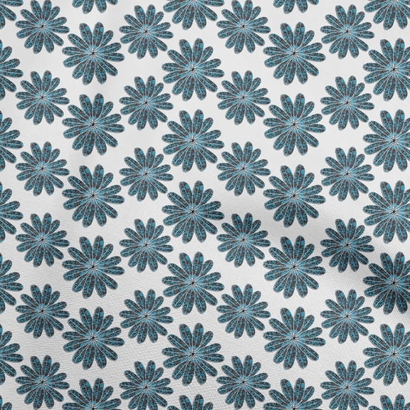oneOone Velvet Turquoise Blue Fabric Asian Floral Block Diy Clothing Quilting Fabric Print Fabric By Yard 58 Inch Wide