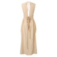 thumbnail image 2 of Vestido largo sin mangas retro liso para mujer: estilo sexy y moderno, material de poliéster, talla única, ideal para la playa o una fiesta, se recomienda lavar a mano., 2 of 3