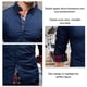 thumbnail image 1 of Camisa de manga larga para hombre azul marino XXL de color puro, cuello de solapa, corte ajustado, transpirable y agradable para la piel para el trabajo o viajes de negocios, 1 of 5