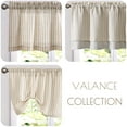 thumbnail image 3 of Curtainking Stripe Blackout Kitchen Valance 18 Inch Double Layer Farmhouse Window Valances for Kitchen Living Room Rod Pocket 1 Panel Taupe on Beige, 3 of 7