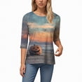 thumbnail image 6 of Towmus Womens Fall Shirts Halloween V Neck 3/4 Length Sleeve Pumpkin T-Shirts Thanksgiving Graphic Tee Tops, 6 of 6