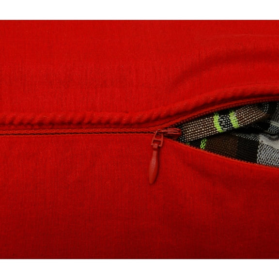 S4Sassy Decor Hand Beaded Deer Cushion Cover Red Christmas Gift Pillow Case Square Throw 12 x 12