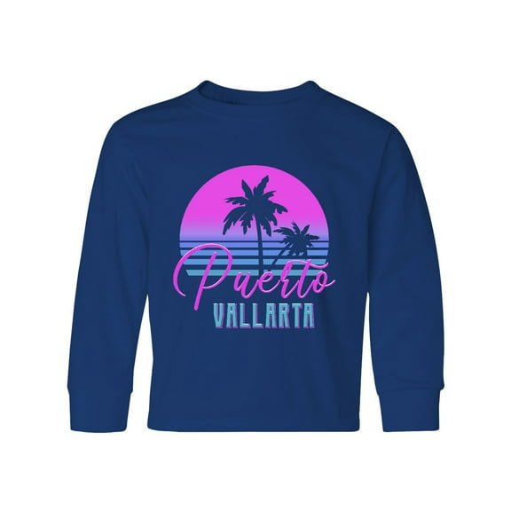 Inktastic Retro 80s Puerto Vallarta Long Sleeve Youth T-Shirt