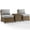 Gray and Brown, variant on Pemberly Row 3 Piece Metal Patio Conversation Set in Brown/Navy