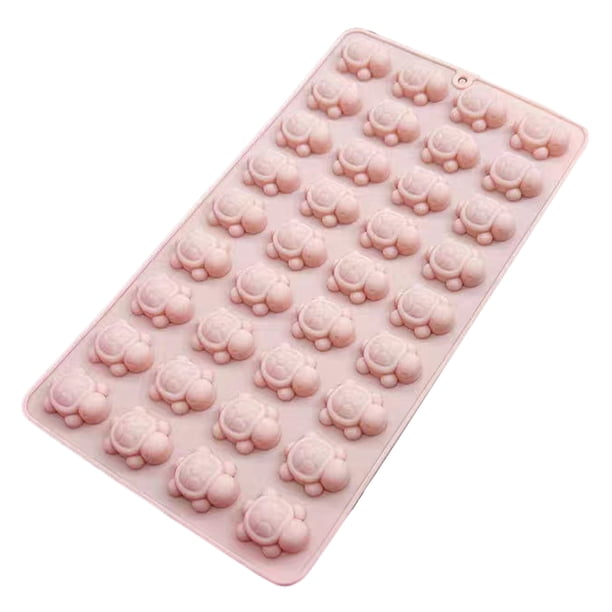 Molde de silicona con forma de mini tortuga, bandeja para cubitos de hielo de 36 cavidades, molde flexible para hacer jabón, molde para hornear chocolate y gelatina.