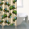 thumbnail image 4 of Cartoon Tractors Harvesters Beige Pattern Shower Curtain 36"x72" ,Bathroom Decorative Shower Curtains Set with 12 Hooks,Modern Waterproof Washable Shower Curtain, 4 of 6