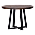 thumbnail image 1 of Table à Manger Ronde en Bois Massif Vieilli 42 Pouces - Acajou/noir, 1 of 6