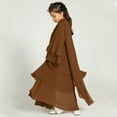 thumbnail image 2 of IDOPIP Kids Girls Muslim Chiffon Abaya Open Front Cardigan Modest Dress with Hijab Middle East Arabian Robe, 2 of 7