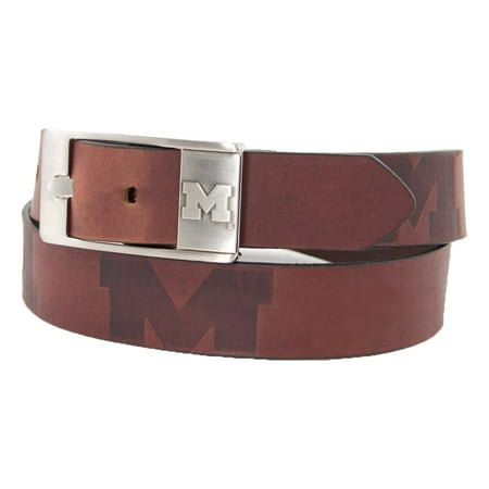 - Michigan Wolverines Brandish Leather Belt - Brown