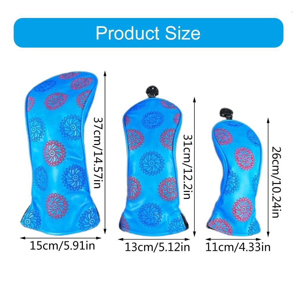 CEORPER 3Pcs Waterproofs PU Golfs Club Head Cover Replacement Driver Headcover