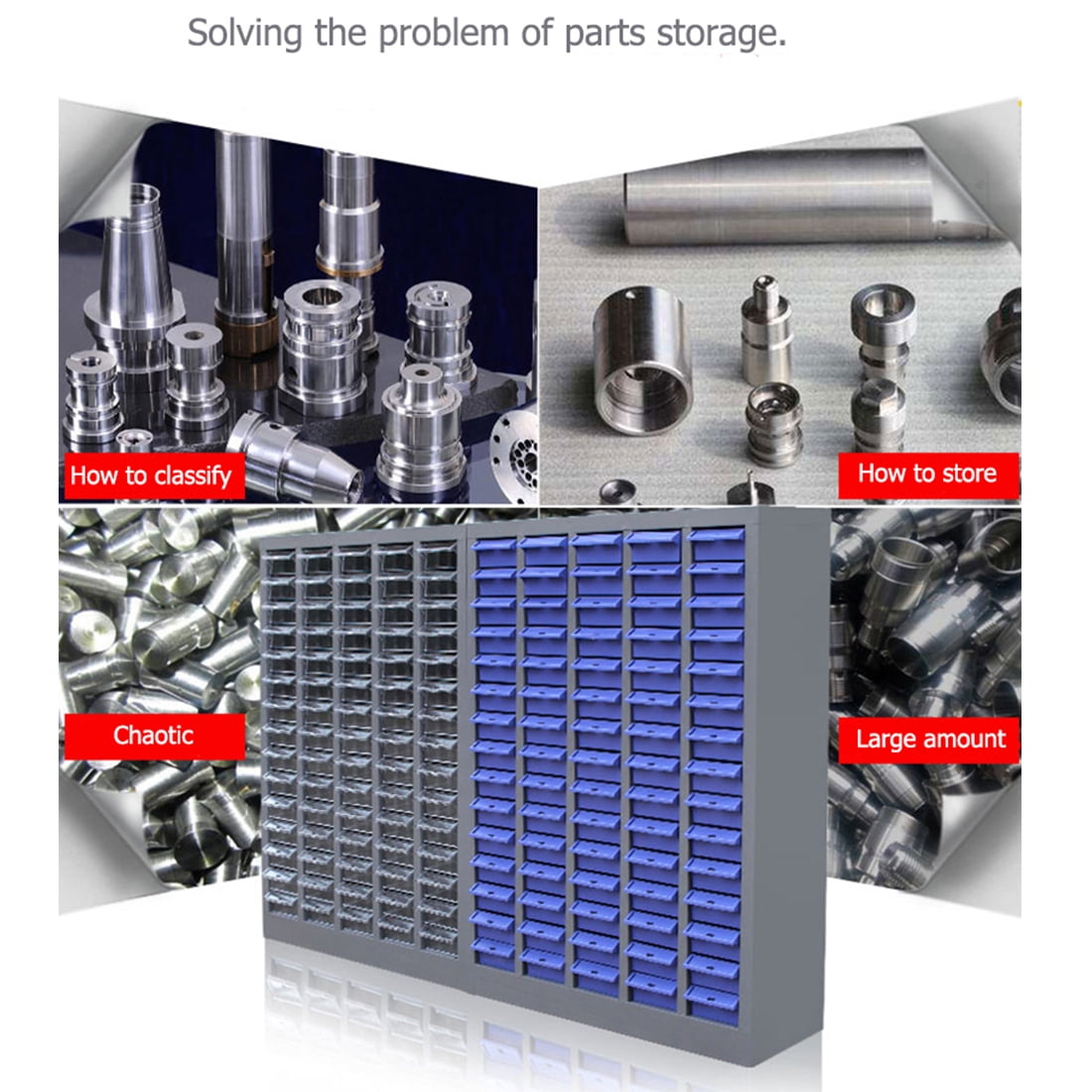 Parts Cabinet Bolt and Nut Tool Storage Cabinet with 48 Medium Drawers Steel