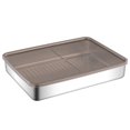 thumbnail image 2 of Ludlz Refrigerator Stainless Steel Cheese Container Elevated Base Fridge Deli Meat Storage Box Kitchen Food Storage Container with Lid, 2 of 8