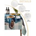 thumbnail image 5 of Blue Truck Yellow Sunflower Rectangle Tablecloth, Summer Teal Plaid Vintage Waterproof & StainResistant Tablecloth, Washable Oil-proof Table Cover for Dining/Party/Wedding/Camping/Buffet 60x102 In, 5 of 9