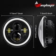 thumbnail image 3 of Faro Led 7 Pulgadas H4 Jeep Vocho Auto Moto Drl Aro De Ángel, 3 of 6