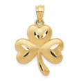 thumbnail image 5 of 14k Yellow Gold Solid Shamrock Charm Pendant, 5 of 7