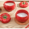 thumbnail image 3 of YISITIAN Tomato Ceramic Sugar Bowl with Lid and Spoon, Red Spice Jar for Salt Pepper Storage on Kitchen Countertop, Decorative Vegetable Themed Container for Dining Table AZ1014-4605, 3 of 7
