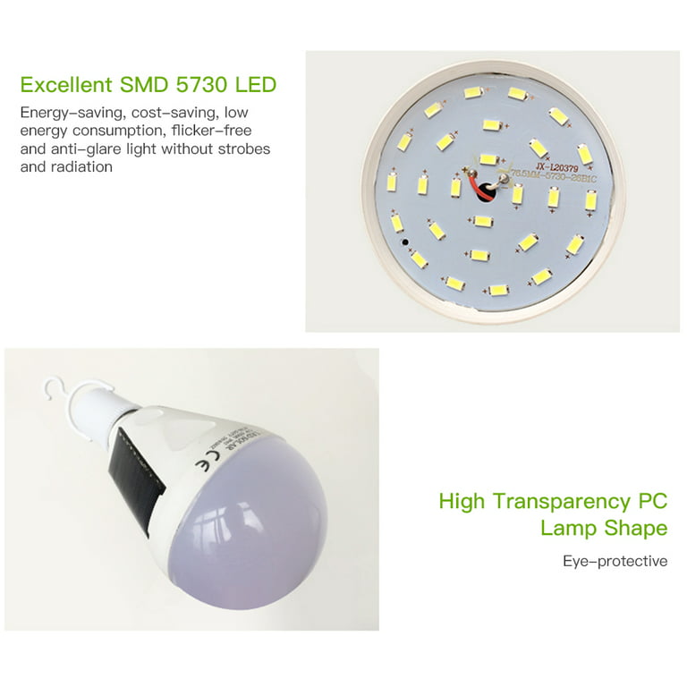 4 Pcs Portable Solar Led Light Bulb 12w Lantern Tent Light Bulb