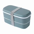 thumbnail image 3 of Birdeem Heated Lunch Box, Large Lunch Box, Food Grade Material Refrigerator Microwave Preservation Box, Double Layered Divided Childrens Lunch Box, Microwave Food Cover, Green Lunch Box, 3 of 7