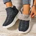 thumbnail image 5 of Winter Boots for Women Black Fleece Lined Slip on Ankle Snow Booties Lightweight Outdoor Walking Shoes, 5 of 9