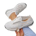 thumbnail image 2 of Womens Walking Shoes, Women's Floral Embroidery Lace Mesh Air Cushion Sneakers Lightweight Platform Comfort Casual Tennis Shoes Hollow Out Running Shoes Non-Slip Travel Working Shoes, 2 of 6