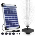 thumbnail image 1 of Fuente solar para exteriores de 5,5 W, bomba solar para estanque con batería y 6 boquillas, para fuente de jardín de acuario de baño de pájaros, 1 of 5
