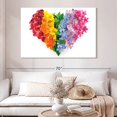 thumbnail image 2 of Elephant Stock Rainbow Floral Heart Wall Art - Horizontal Canvas Wall Art - Living Room Wall Decor - Love Canvas - Blue And Orange Decor - 51" x 34", 2 of 8