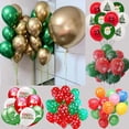 thumbnail image 2 of 10/21 piezas de globos de látex cromados dorados, verdes oscuros y rojos de alce de Papá Noel para Navidad, Año Nuevo 2024, decoración para fiestas en el hogar, 2 of 5