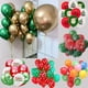 thumbnail image 2 of 10/21 piezas de globos de látex cromados dorados, verdes oscuros y rojos de alce de Papá Noel para Navidad, Año Nuevo 2024, decoración para fiestas en el hogar, 2 of 5