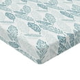 thumbnail image 2 of Ambesonne Teal and White Fitted Sheet, Grunge Feathers, Queen Size, Teal Dark Blue White, 2 of 3