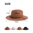 thumbnail image 4 of Gustave Wide Brim Fedora Panama Hat for Women Men Western Rancher Suede Hat with Belt Buckle - White, 4 of 7