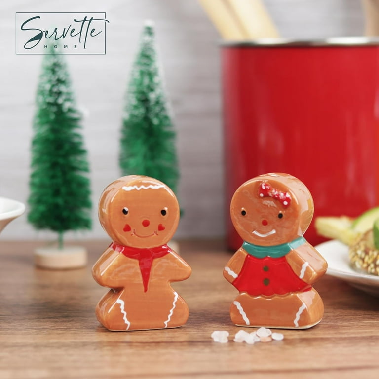 Servette Home Christmas Holiday Ceramic Salt Pepper Shaker Set