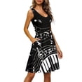 thumbnail image 2 of FKELYI Dance Music Notes Sleeveless Dress Breathable Vacation Sleeveless Midi Dress Elastic Party Tank Dresses for Women Size M, 2 of 4