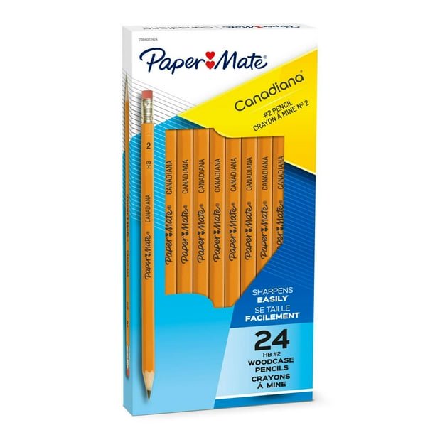 Papermate Canadiana Crayons en Bois, #2 HB, 24 Unités