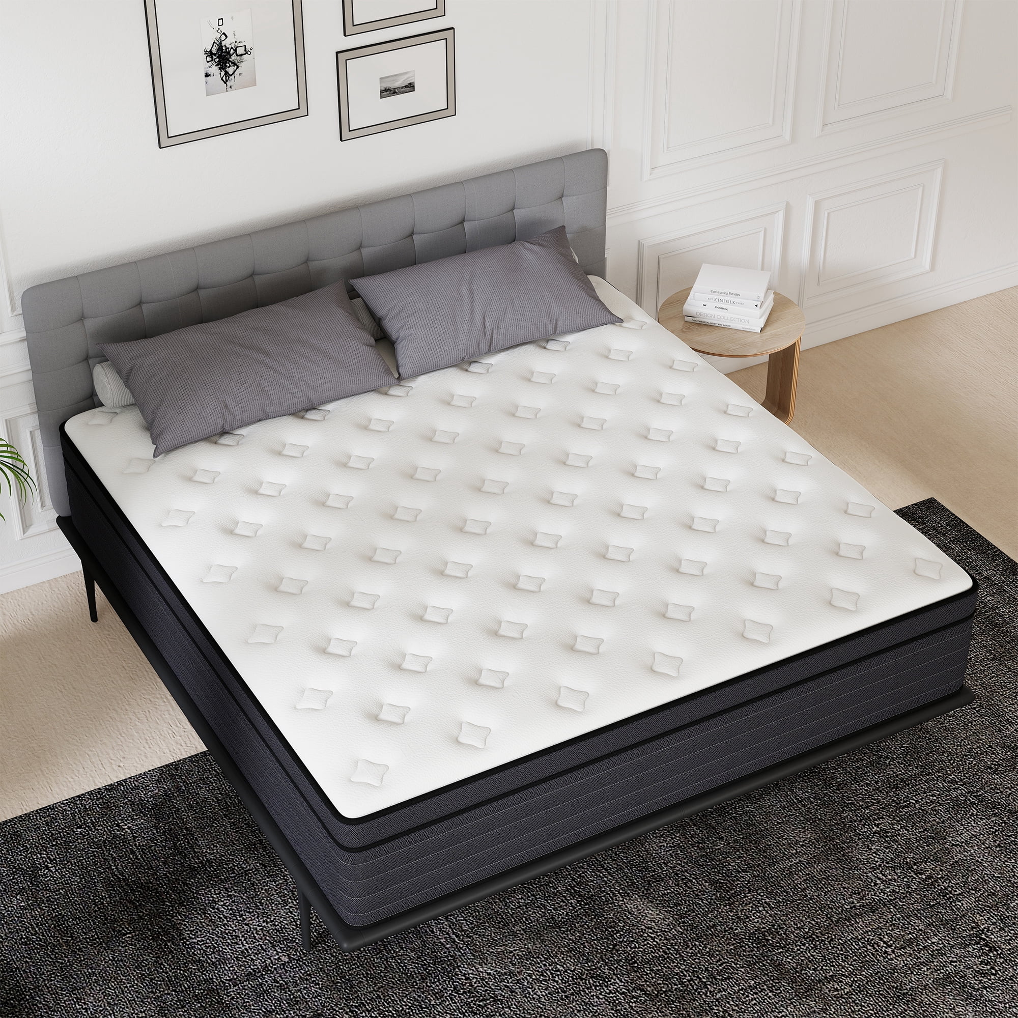 lemontalking 14 inch Pocket Springs Gel Memory Foam, Hybrid Mattresses in a Box,King Mattress