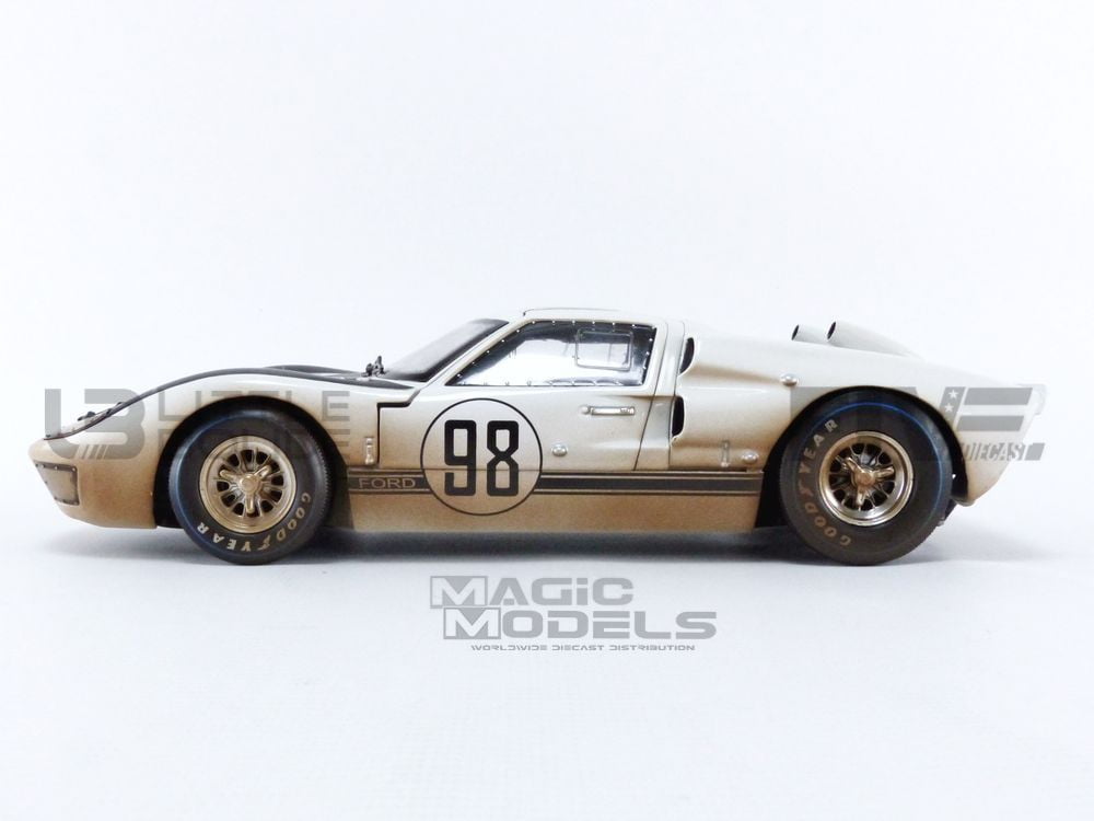 1966 Ford GT-40 MK II #98 White with Black Hood After Race