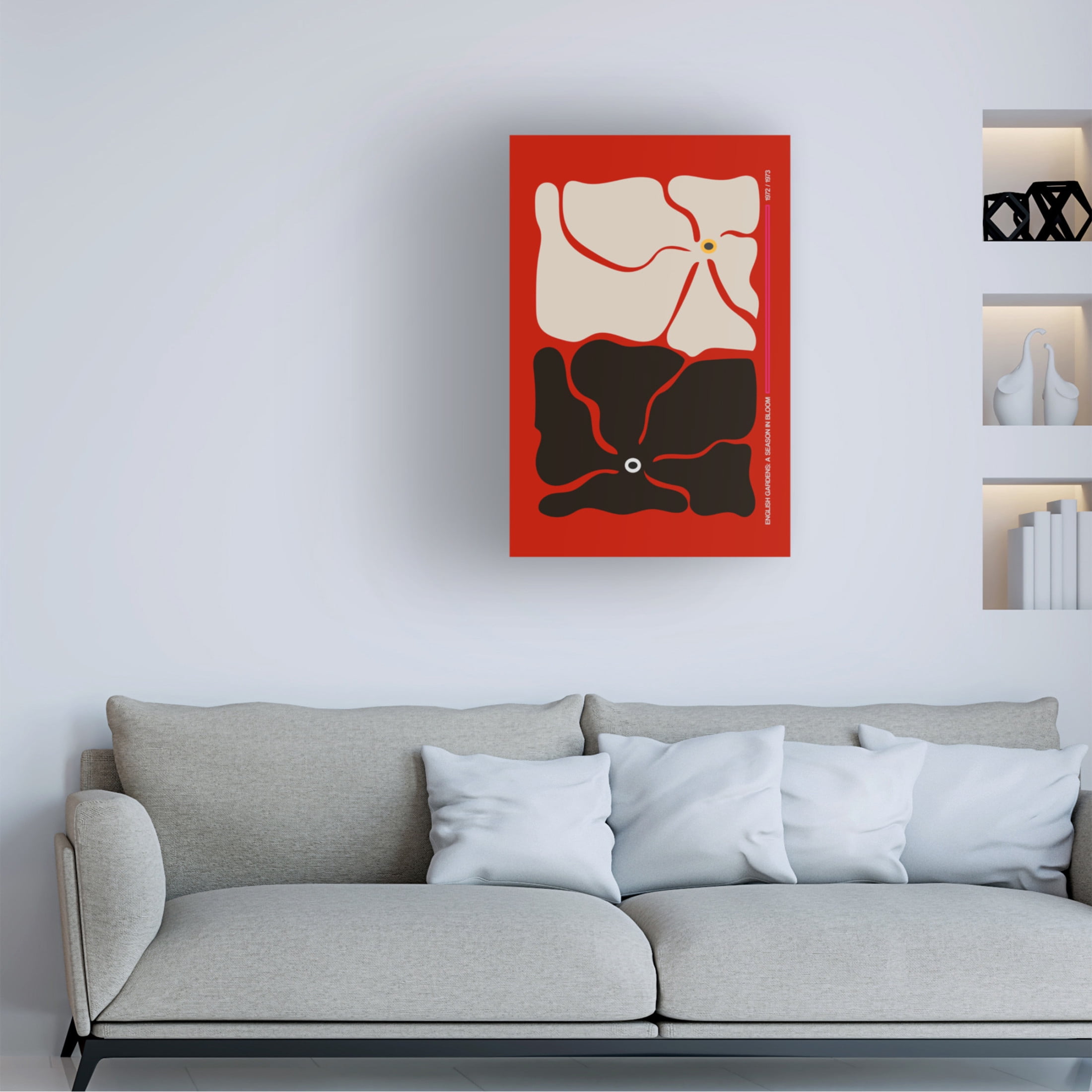 Trademark Fine Art Frances Collett  Two By Two Flower Red Canvas Wall Art