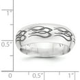 thumbnail image 4 of Sterling Silver Ss/Lasered Design 8mm Comfort Fit Band (Size 10) Made In United States qwb101-10, 4 of 5