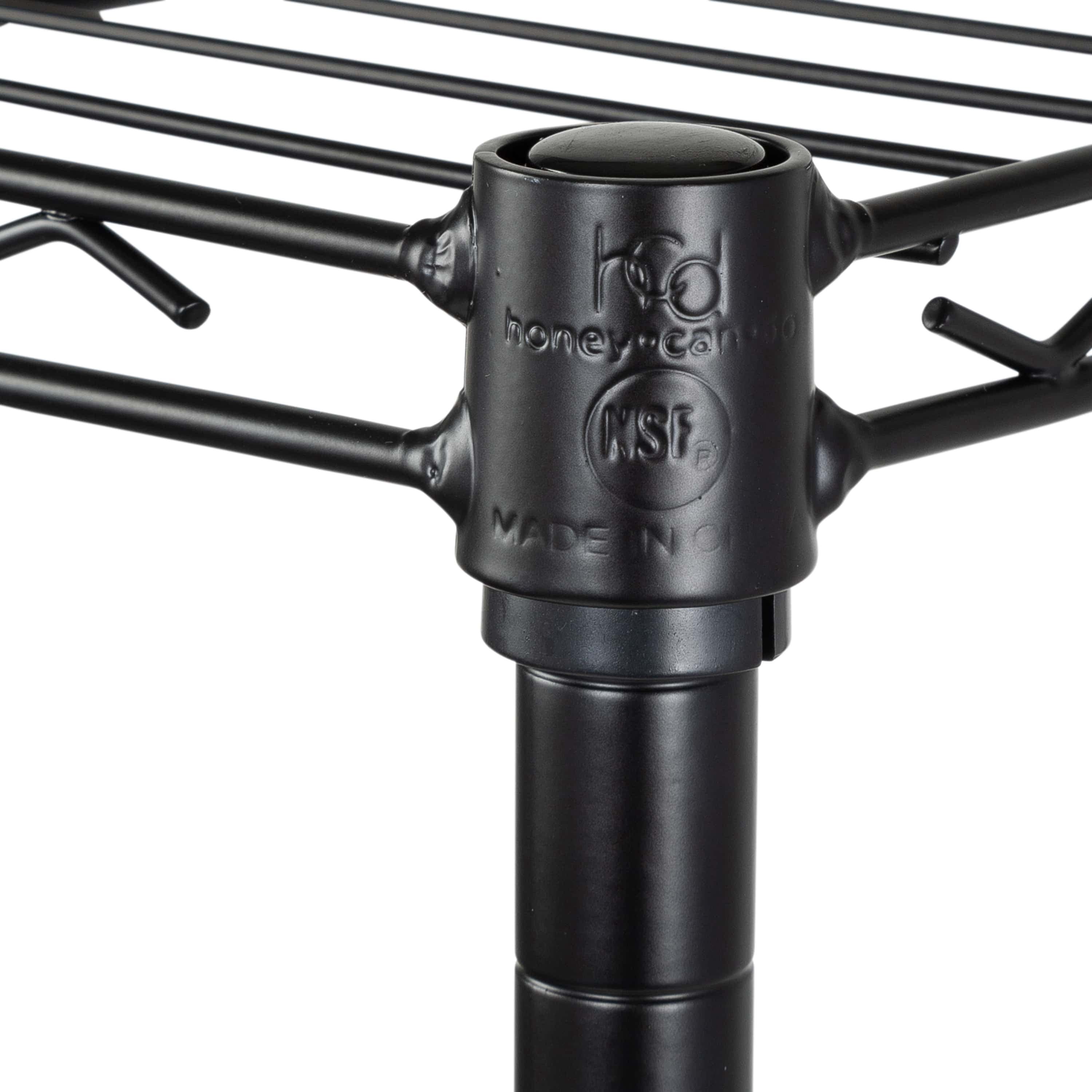 Honey-Can-Do 4-Tier Steel Slim Profile Wide Shelving Unit, Black, Holds up to 100 lbs per Shelf