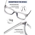 thumbnail image 4 of Gafas Panner para bloquear la luz azul, 2 unidades, cuadradas, de gran tamaño, 4 of 7